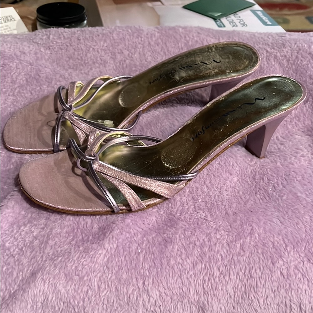 Nina Pink Metallic Heels - Picture 2 of 8